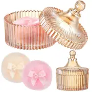 Tioncy 3 Pcs Large Body Powder Puff and Container Powder Container with Puff Cry