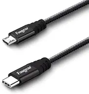 Type-C to Micro USB Cable, Fasgear 1 Pack Nylon Braided USB C to Micro USB Cord Fast Charging and Transferring Data for Galaxy S7/S7, HTC One/10 and More (30cm, Black)