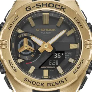 【CASIO 卡西歐】G-SHOCK 太陽能電力藍芽 碳纖維核心防護構造手錶(GST-B500GD-9A)