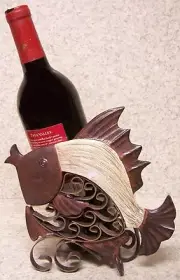 Wine Bottle Holder and/or Decorative Sculpture Fish NEW