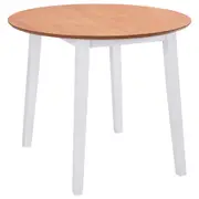 Drop-leaf Dining Table Round MDF White vidaXL