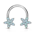 Piercing Horseshoe Flowers Zircon Turquoise ( Ear, Daith , Septum)