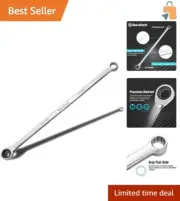 Durable Chrome Vanadium 17mm Extra Long Ratchet Wrench - Ideal for Tight Spaces