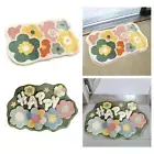 Bath Rug Toilet Rug Washable Polyester Bath Tub Floor Carpet Flower Theme