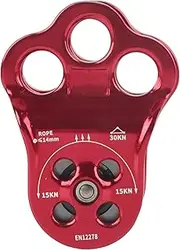 ZenithAur Outdoor Rock Tree Climbing Mountaineering Crossing Transportation Three Hole Single Pulley Bearing