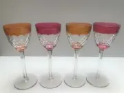 BACCARAT GLASSES CARCASSONE WHITE WINE 2 ORANGE AND 2 RED