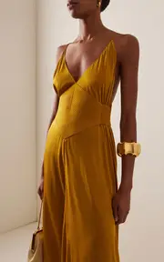 [BEVZA] Bee Silk Charmeuse Maxi Dress