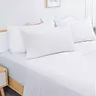 6 Pieces Lightweight Easy Care Microfiber Bed Sheets Set(King, White), Super Sof