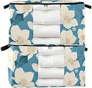 95 L zippered shoe storage with Reinforced Handles, clear window containers for organizing for King Comforter Bedding Pillow Sheet