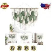 Chic Large Macrame Leaf Wall Hanging for Modern and Boho Decor, 39x29.5 Inches
