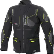 Büse Travel Pro, textile jacket waterproof , color: Black/Neon-Yellow , size: 50