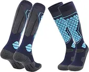 [Little Ant] Unisex Wool Ski Socks Extra Thick Wool Hiking Socks(2 Pairs)