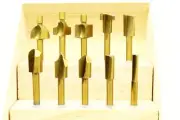 10 pc High Speed Steel Hss Titanium Coated Router Bits Set 1/8 Inch Shank for...