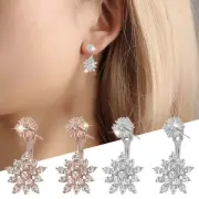Beautiful Snowflake Zircon Earrings Diamond Micro Inlay Daisy Earrings New