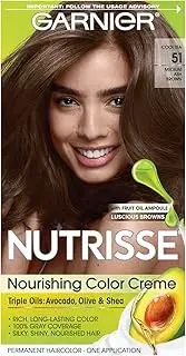 Garnier Nutrisse Nourishing Hair Color Creme, 51 Medium Ash Brown (Cool Tea) (Packaging May Vary)
