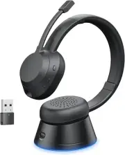 Wireless Headset with Mic for Work, Bluetooth Headset with Microphone