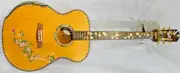 Blueberry Handmade Jumbo Size Acoustic Guitar Floral Motif Pre-Order 90 Days