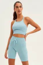 Blue Seamless Activewear Singlet Basic Top - Size M, Women's Aw Top