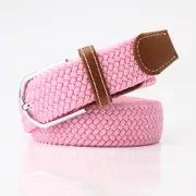 Women's wide belt with metal buckle with alloy buckle Pink