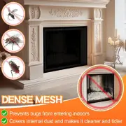 US (Black 29x40inch)Fireplace Screen PVC Spark Guard Cover Safe Mesh Gate