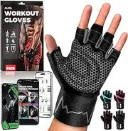 MhIL Workout Gloves for Mens & Womens - Weight Lifting Gloves, Gym Gloves for Men - Exercise Gloves, Training Gloves with Wrist Wraps Support for Weightlifting, Work Out, Pull up- Full Palm Protection
