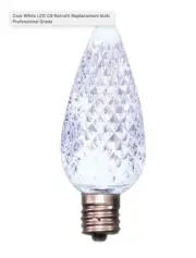 LED C9 WHT Light BULB Cool White Faceted CHRISTMAS Replacement 5 Diode E17 NEW