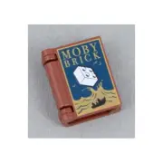 LEGO - Minifigure, Utensil Book w/ Gold Ocean, MOBY BRICK & White Brick Pattern