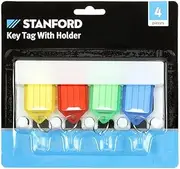 4X Key Tags with Holder Rack Keys Rings Hook Storage Label Wall Mount Organiser