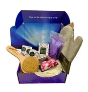 Spa Essentials Amethyst Dust Lavender Salt Bath Soak Bathtub Health Gift Set