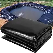 Heavy Duty Black Pond Liner 4x6m 5x8m 6x10m 8x12m 10x15m Impermeable Pond Lining Durable Underlayment for Outdoor Ponds, Waterfall, and Artificial Lake(6x8m(19.7x26.2ft))
