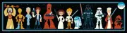 Star Wars Chibi The Force Line Up Silk Screen Print Art Poster SIGNED 27x7 NEW