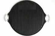 Cast Iron BBQ Plate - Flat and Griddle sides - 47 x 44 x 8 cm and 6.5 kg