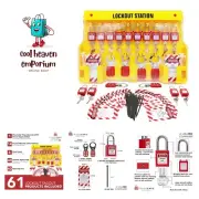 Lockout Tagout Station with Loto Devices - 14 Pack Safety Lock Set, 6 Hasps, ...