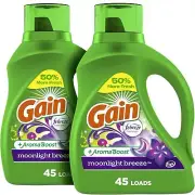 Gain + Aroma Boost Laundry Detergent Liquid Soap 45 Loads 65Floz pk of 2