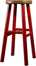 Breakfast Stools Solid Wood High Stools Creative Retro Bar Stool Ergonomic Pedal Design Kitchen Island Chairs Multifunctional Counter Stools Gift