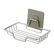 Compact and space saving stainless steel soap container with silver finish