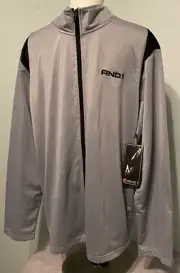 NWT Men’s AND1 Basketball Sports Gray Full Zip Front LS Jacket Lightweight XL