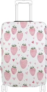 [Joisal] Pink Strawberries Luggage Covers for Suitcase Tsa Approved Fit 18-32 Inch Suitcase Identifiers Unique, Pink Strawberries, L 26-28 in