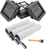 TOUISEDGI Replacement Parts for Tineco S5 Wet Dry Vacuum Cleaner, 3 Pack Brush Rollers, 3 Pack High Efficiency Particulate Vacuum Filters
