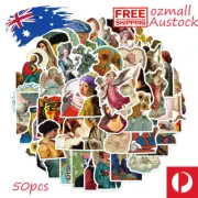 50pcs Art Painting Stickers Artist Picasso Van Gogh Vinyl Decal Laptop Waterproo