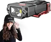 Clip Flashlight,Rechargeable LED Cap Light Clip on | 1000 Lumen Headlamp Clip on LED Cap Light with Strong Stability for Night Ride, Fishing, Caving, Search Puchen