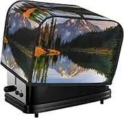 Mountain and Lake Pictures Toaster Cover 2 Slice Bread Machine Covers Waterproof Universal Size Kitchen Small Appliance Cover with Hang Loop, Dust and Fingerprint Protection
