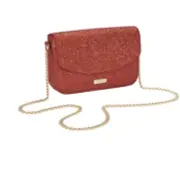 Jimmy Choo Perfume Small Size Shimmer Clutch-Crossbody-Evenning Bag In Red Color