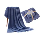 2Pcs Bath Towels Ultra Soft Bath Towel Set - Dark Blue