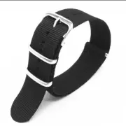 NATO BLACK Watch Strap Band Military Army Diver Nylon 20mm
