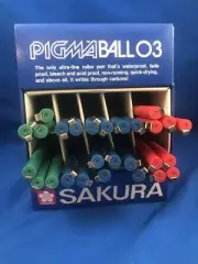 NOS SAKURA PIGMA BALL 03 PERMANENT INK PEN LOT - 3 COLORS BLUE / GREEN / RED