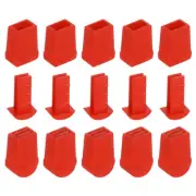 25Pcs Plastic Flat Bell End Stoppers, Cord Ends Lock with Lid, Red