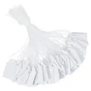 200Pcs 0.98"x0.59" Price Tags Writable Labels Display Label with String White