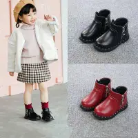 在飛比找蝦皮購物優惠-女童短靴2023秋冬季新款兒童棉鞋小童皮靴子女寶寶軟底馬丁靴