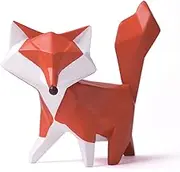 HAUCOZE Fox Figurine Statue Gifts Modern Sculpture Decor Home Gifts Animal Arts Polyresin Geometric Crafts 4.0 inch